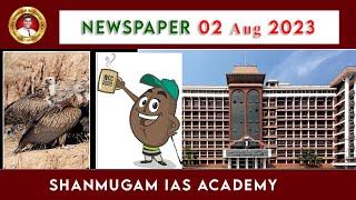 Current Affairs | August 02 | Shanmugam IAS Academy