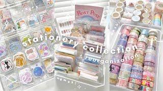  reorganizing my stationery + stationery collection tour | stickers, washi tapes, memos + asmr