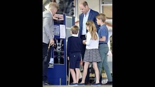 Prince Willam teaching his children how to operate machine in the plane and summer break