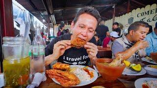 $2 Guatemalan Street Food   Fried Chicken at Biggest Market in Central America!!