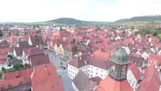 Weißenburg in Bay. Altstadt am Abend  (DJI Phantom 4) Luftaufnahme