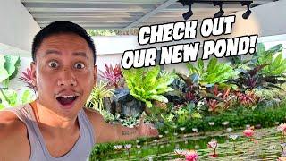 Setting Up Our Huge BACKYARD POND & SECRET SUNKEN GARDEN | Vlog #1619