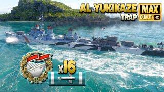 Destroyer AL Yukikaze: Solo Warrior on map Trap - World of Warships