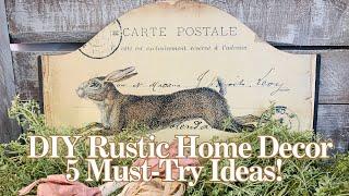 DIY RUSTIC HOME DECOR! 5 MUST TRY IDEAS & A GOODWILL SHOPPING TRIP  #diy