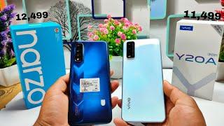 Realme Narzo 30  Vivo Y20A 2021  Unboxing  Comparison  Camera  Price