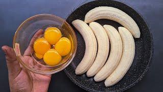 Just Add Eggs With Bananas Its So Delicious! Simple Breakfast Recipe. Healthy Cheap & Tasty Snacks.