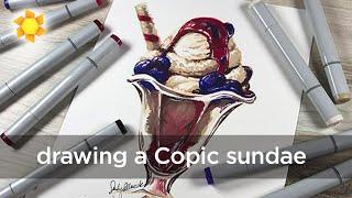 How to draw a Copic Ice Cream Sundae