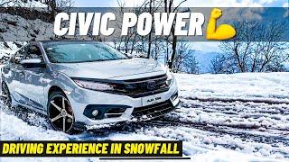 SNOWFALL VS HONDA CIVIC | ABS BRAKE FAILED #snowfall2024 #civiclovers #drivinginsnow #murreeweather