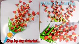 how to make a simple paper flower... tutorial for kid's...