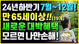 7월부터 12월, 만 65세이상 새로운 대박 혜택 뉴스 19가지 총정리! 모르면 나만손해 모든노인 확인필수, 어르신 대부분 모릅니다![시니어 특급뉴스 7]