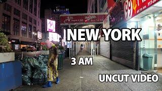 What's REALLY Happening in New York at 3 am? 4K Walking Tour