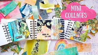 Mixed Media Art Journal Collages from Paper Scraps - use your Collage Fodder