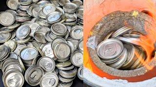 Melting 500 aluminum Can Tops | Melting Aluminium for Casting | Molten Aluminium