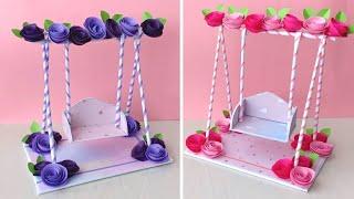 How to make a Paper Swing / DIY Miniature Swing Making at Home / Paper Crafts Idea