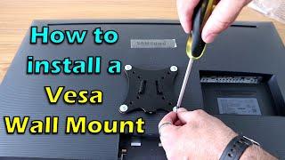 How to properly install a Vesa Wall Mount for computer Monitor or TV