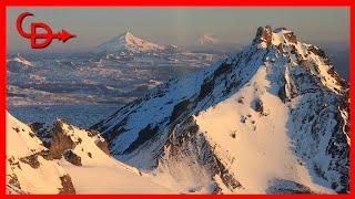 Aerial Tour of the Cascade Mountains at Sunrise