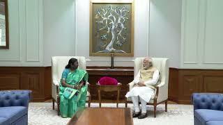 NDA Presidential Candidate Draupadi Murmu meets PM Modi