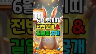 6월 토끼띠 운세 총정리! 딱 1분이면 길일까지 싹 정리된다