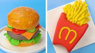 How To Make Hamburger Cake Decorating Ideas  Most Satisfying Cake Decorating