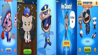 Talking Tom Gold Run VS Talking Tom Blast Park Tom Cake Jump Tom  Candy Run  Officer Tom Gameplay HD