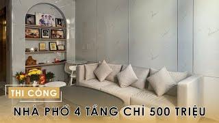 Hoàn thiện thi công nội thất Nhà Phố 4 Tầng Q10 chỉ 500TR