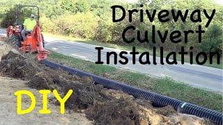 Installing Culvert Pipe For Driveway with Kubota ,L3200  with backhoe ,for new farmhouse build