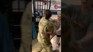 Solider almost knocked over by sister after 10 month deployment  #shorts