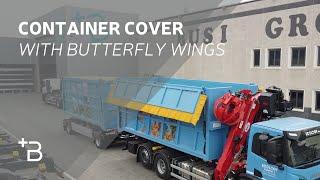 Container + Hydraulic butterfly Wings and retractable cylinders for waste / raw materials transport