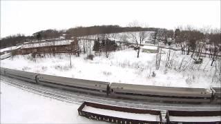 Amtrak Lakeshore Limited  #48 At Silver Creek N Y In Snow , Blade 350 QX3 AP Drone