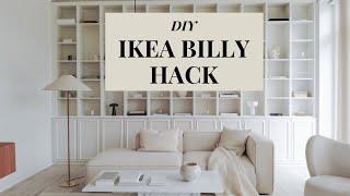 BILLY BOOKCASE IKEA DIY HACK | BUILT IN BOOKCASE WITH CABINETS