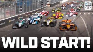BANGING WHEELS at the start in Detroit!  | INDYCAR