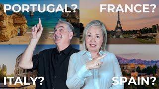 Moving to Europe: Portugal, Italy, Spain, or France?