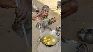 rural old widow poor grandma cooking EGG CURRY ||grandma Village food