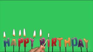 Lighting birthday candles (V1) - Green Screen