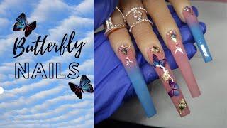 DIY  How To Do Butterfly Acrylic Nails #101 #101