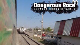 Dangerous Race between Duronto and Ajmer | High Speed Parallel Race @trainwalebhaiya