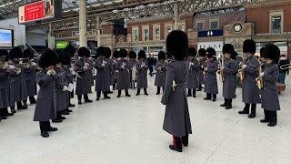 The Band of the Scots Guards London Poppy Day 2024 - Victoria Station