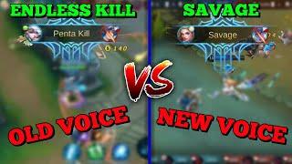 OLD VOICE VS. NEW VOICE ANNOUNCER | PENTAKILL VS. SAVAGE | MOBILE LEGENDS