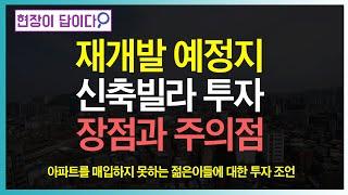 재개발 예정지 신축빌라 투자, 장점과 주의점! 아파트 못 사는 젊은이들에 대한 투자 조언!