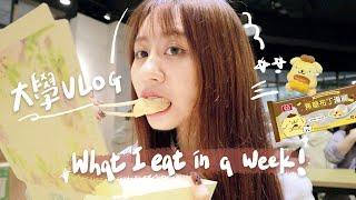 uni vlog: what I eat in a week how much did I spend in the university cafeteria, PomPomPurin mochi