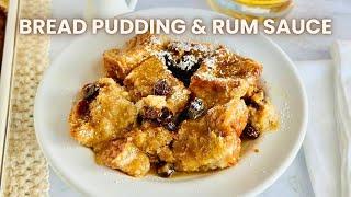 Easy New Orleans Bread Pudding with Rum Sauce | Perfect Holiday Dessert Recipe!