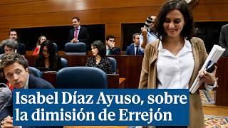 Isabel Díaz Ayuso, sobre la dimisión de Errejón: "Otra pancarta más que se les cae"