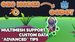 Geometry Nodes to Godot Workflow:  Preserving transforms, saving custom data, Multimeshes, and More!