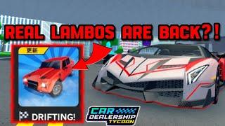 REAL LAMBOS ARE *BACK* IN Car Dealership tycoon?!  | Mird CDT