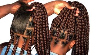 The Lazy Braids Large Knotless Braids|| Simple Hairstyle Long Hair