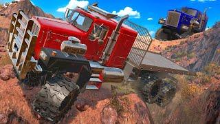 We Used MASSIVE DIESEL TRUCKS to Cross a Canyon in Snowrunner Mods Multiplayer!