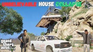 GTA 5 : Michael Destroys Millionaire's Cliffside Mansion! (Epic Collapse & Crazy Revenge)|GAMEPLAY|