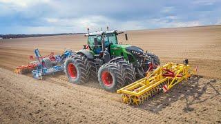  Fendt 942 Jumelé intégralement à la préparation des terres pour les semis de betteraves ! 