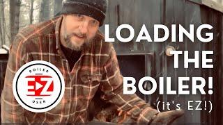 How to load an outdoor wood boiler.