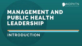 (L006) Introduction to Management and Public Health Leadership